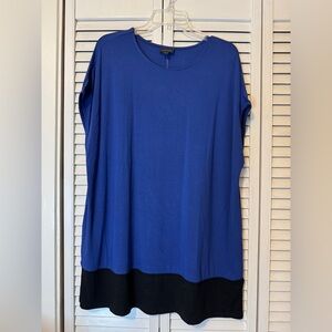 J. Jill Royal Blue and Black Tunic Top
